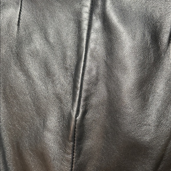 Wilson Leather Black Window Frame Seam Leather Pencil Skirt - 2 - Picture 4 of 7